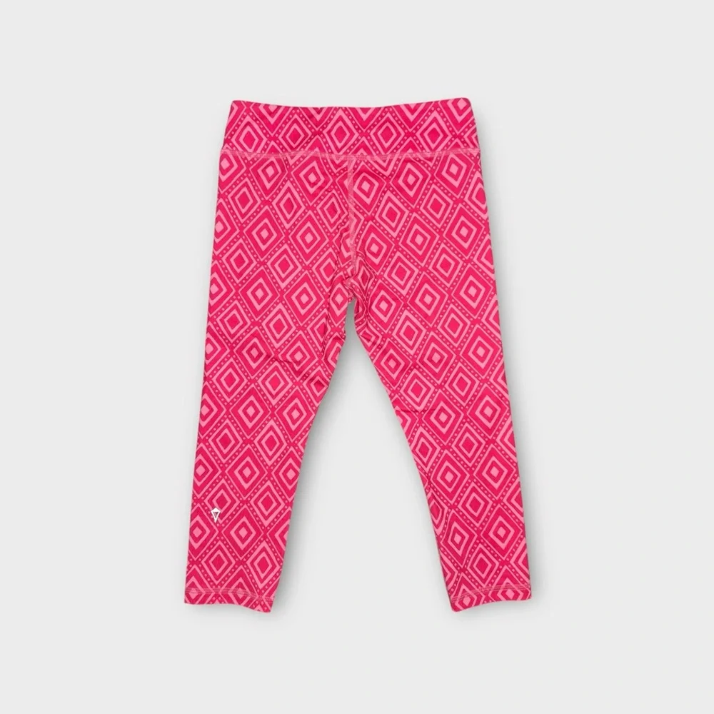 Ivivva By Lululemon Geo Shape Pattern Pink Cropped Leggings
